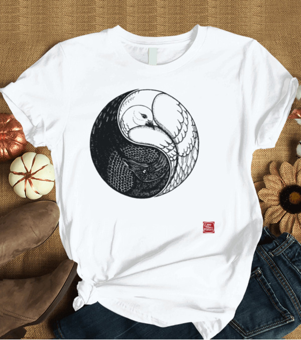 T-Shirt: Raven And Dove Yin Yang by Camp Hoborobo T-Shirt Raven And Dove Yin Yang by Camp Hoborobo T-Shirt