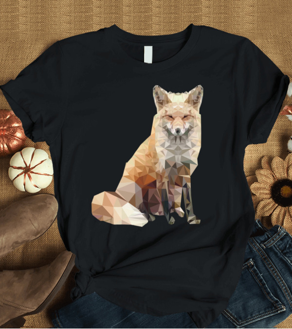 T-Shirt: Polygonal Cool Fox T-Shirt Polygonal Cool Fox T-Shirt