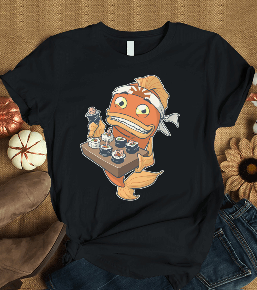 Sushi Fish Serving Platter with Nigiri and Rolls T-Shirt