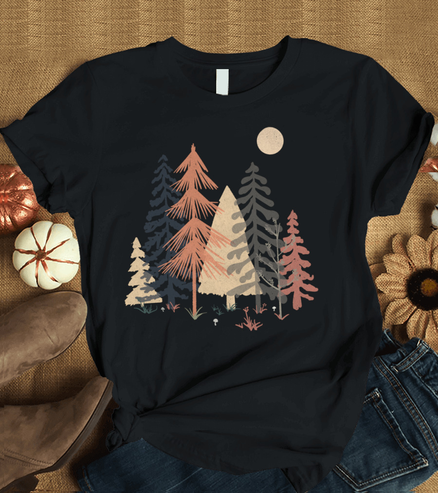A Spot In The Wood Night Forest Moonlit Pines T-Shirt