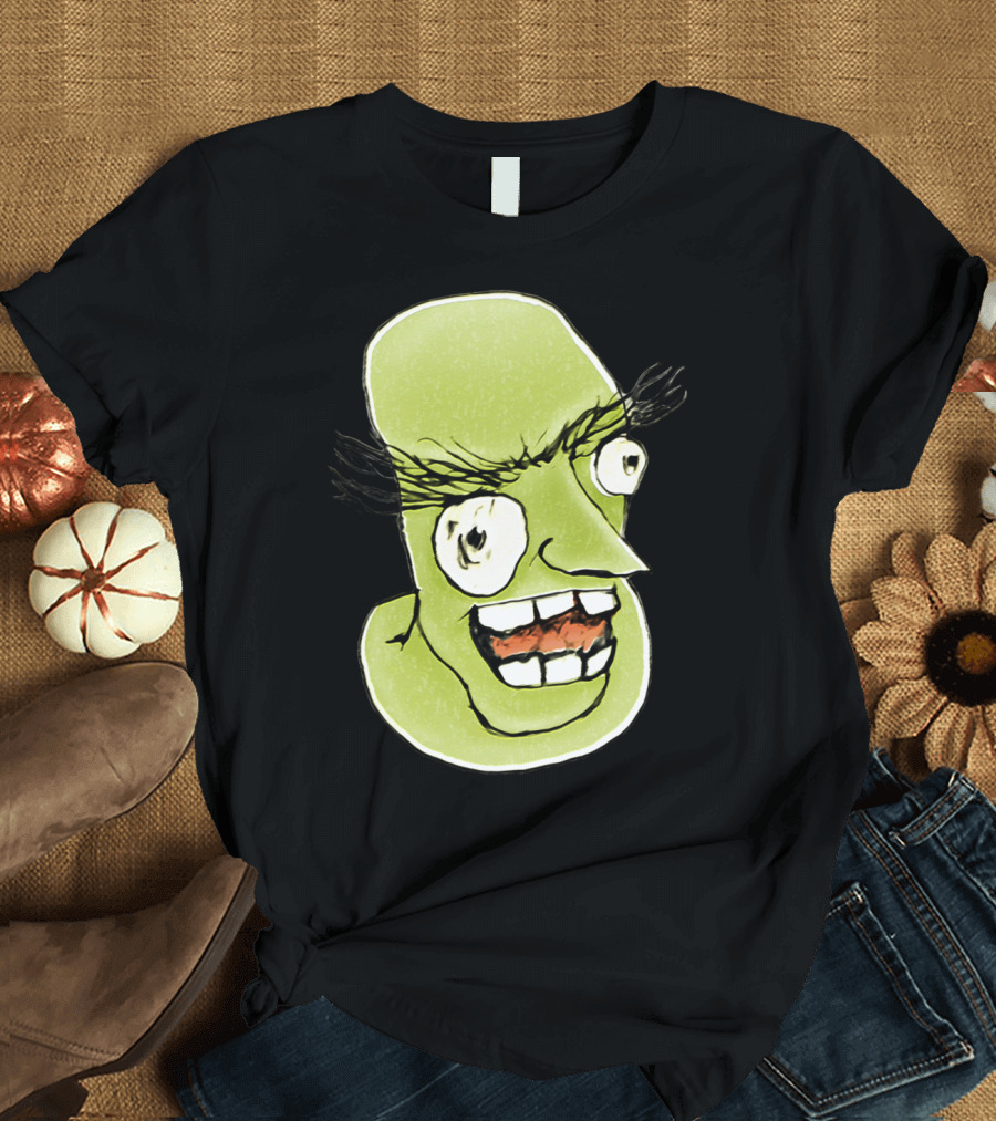 Mad Monster Man With Evil Expression Cartoon Face T-Shirt