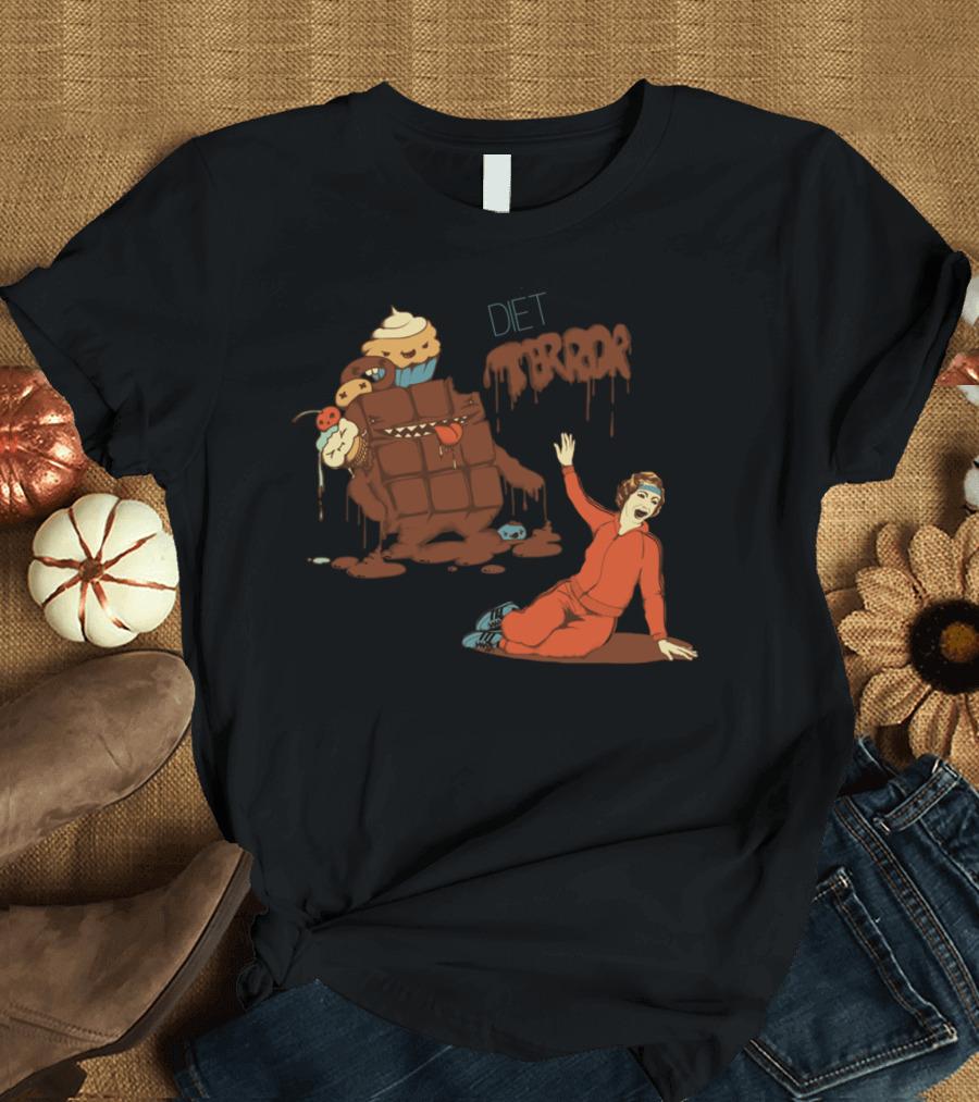Diet Terror Chocolate Cupcake Monster Chase Fitness Fright T-Shirt
