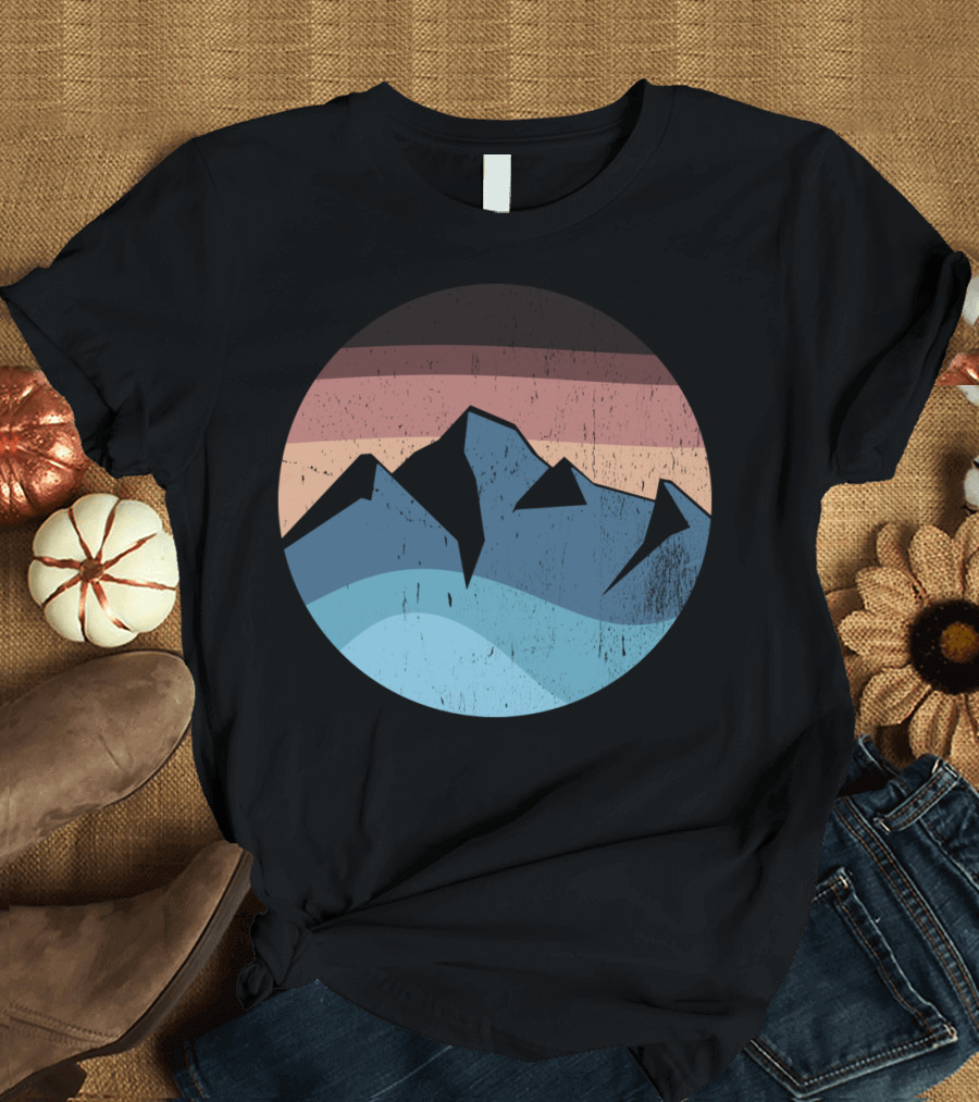 Blue Mountain Gradient Circle T-Shirt