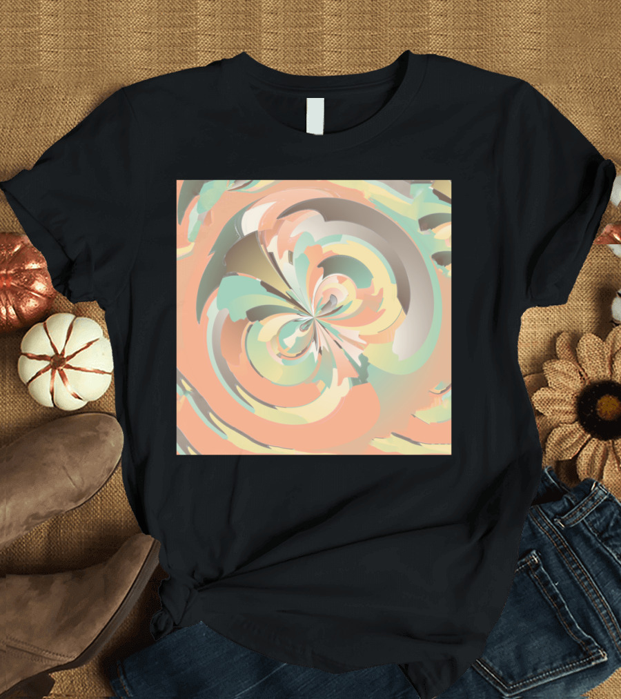 Digital Watercolor Swirl in Pastel Hues T-Shirt