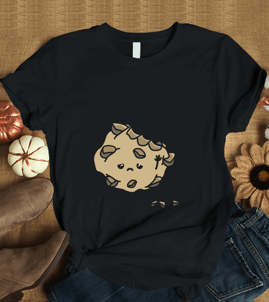 FOOD Cookies Cartoon Character Sad Emotion T-Shirt