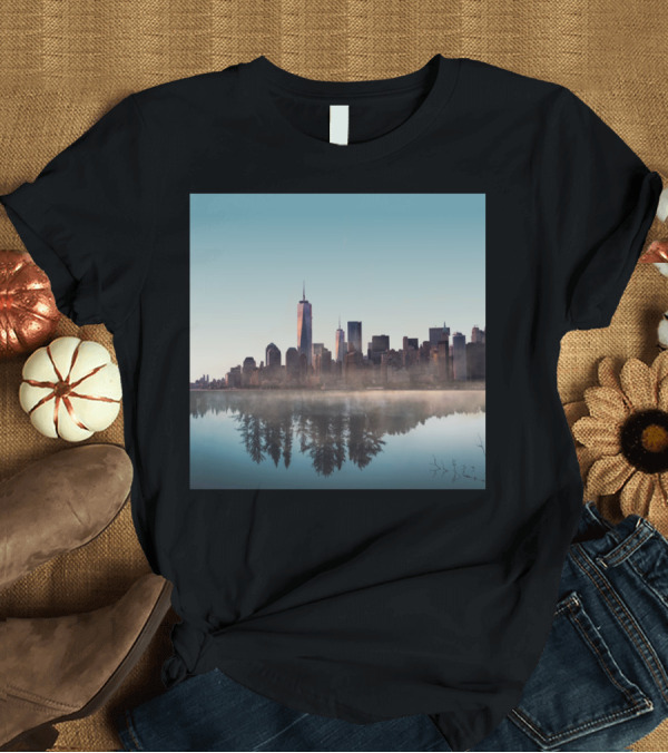 T-Shirt: Extinction City Skyline Reflection with Forest T-Shirt Extinction City Skyline Reflection with Forest T-Shirt