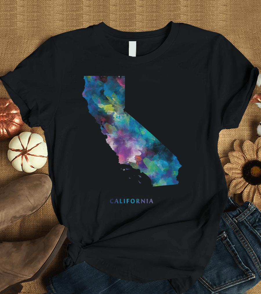 California Watercolor Map T-Shirt
