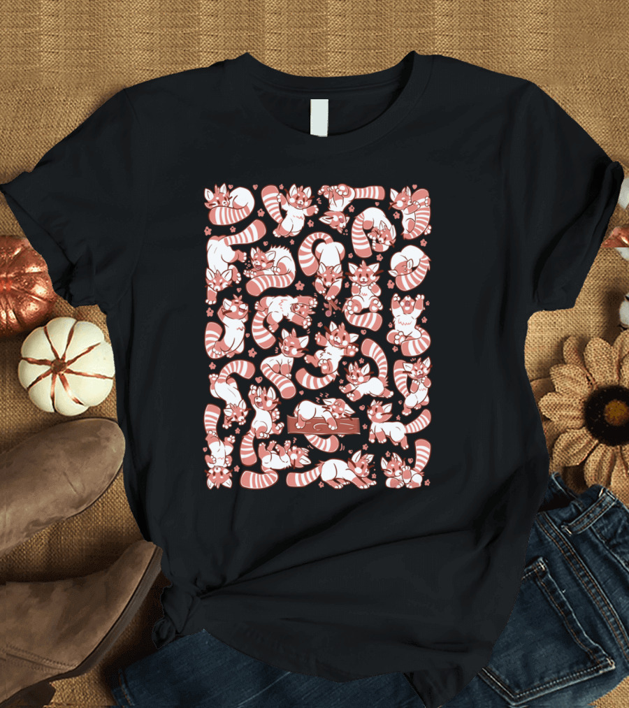 Red Panda Spread Cute Cartoon T-Shirt