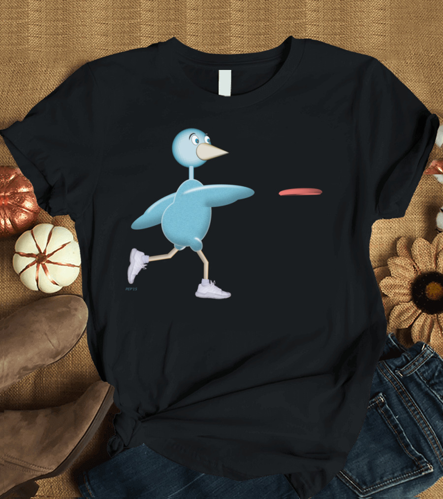 Disc Golf Bird Throwing Disc in Sneakers T-Shirt