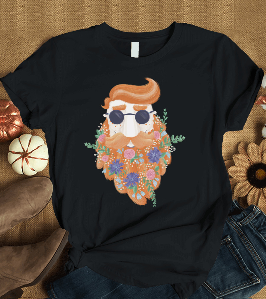 Redbeard Floral Sunglasses Beard T-Shirt