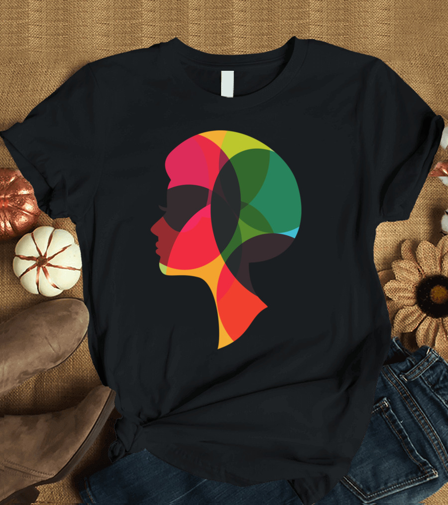 Disco Dancer Colorful Silhouette Head Profile T-Shirt