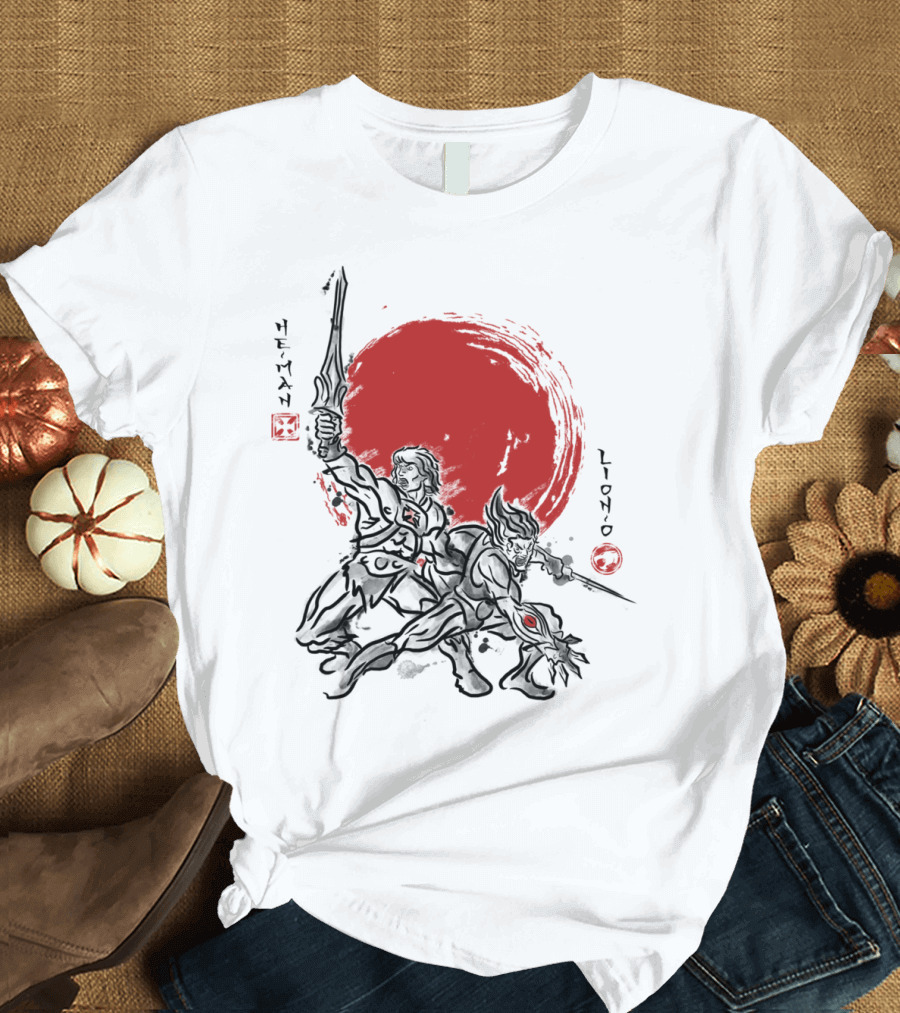 He-Man Lion-O Cosmic Warriors Red Sun Battle T-Shirt