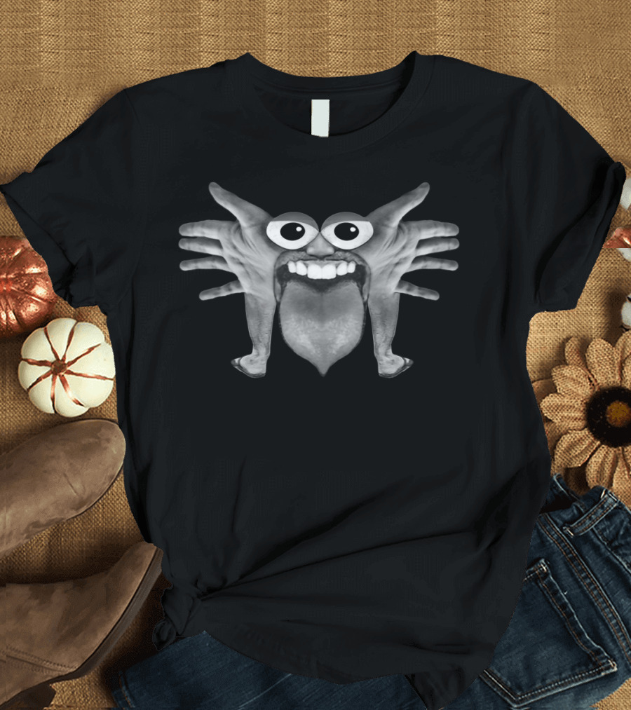 Body Part Monster Creature with Hand Ears and Tongue T-Shirt