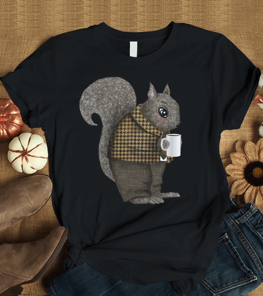 Mister Squirrel's Early Morning Coffee Routine T-Shirt