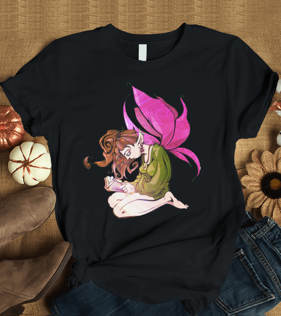 Faerie Reading with Pink Wings by Mike Duggan T-Shirt