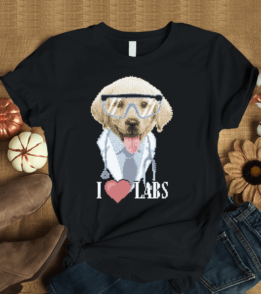 I Heart Labs Cute Dog Scientist with Goggles and Stethoscope T-Shirt