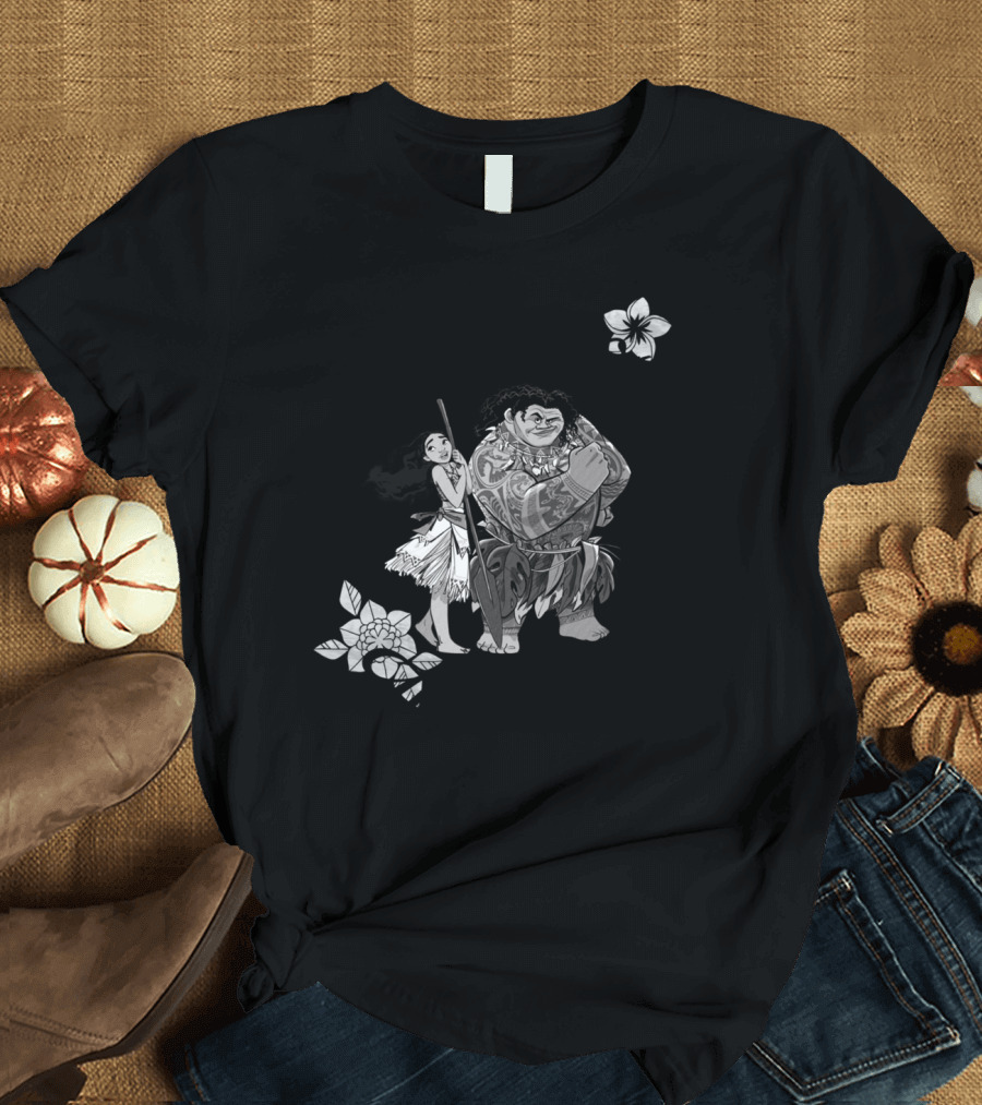 We Know The Way Moana Maui Polynesian Flowers T-Shirt