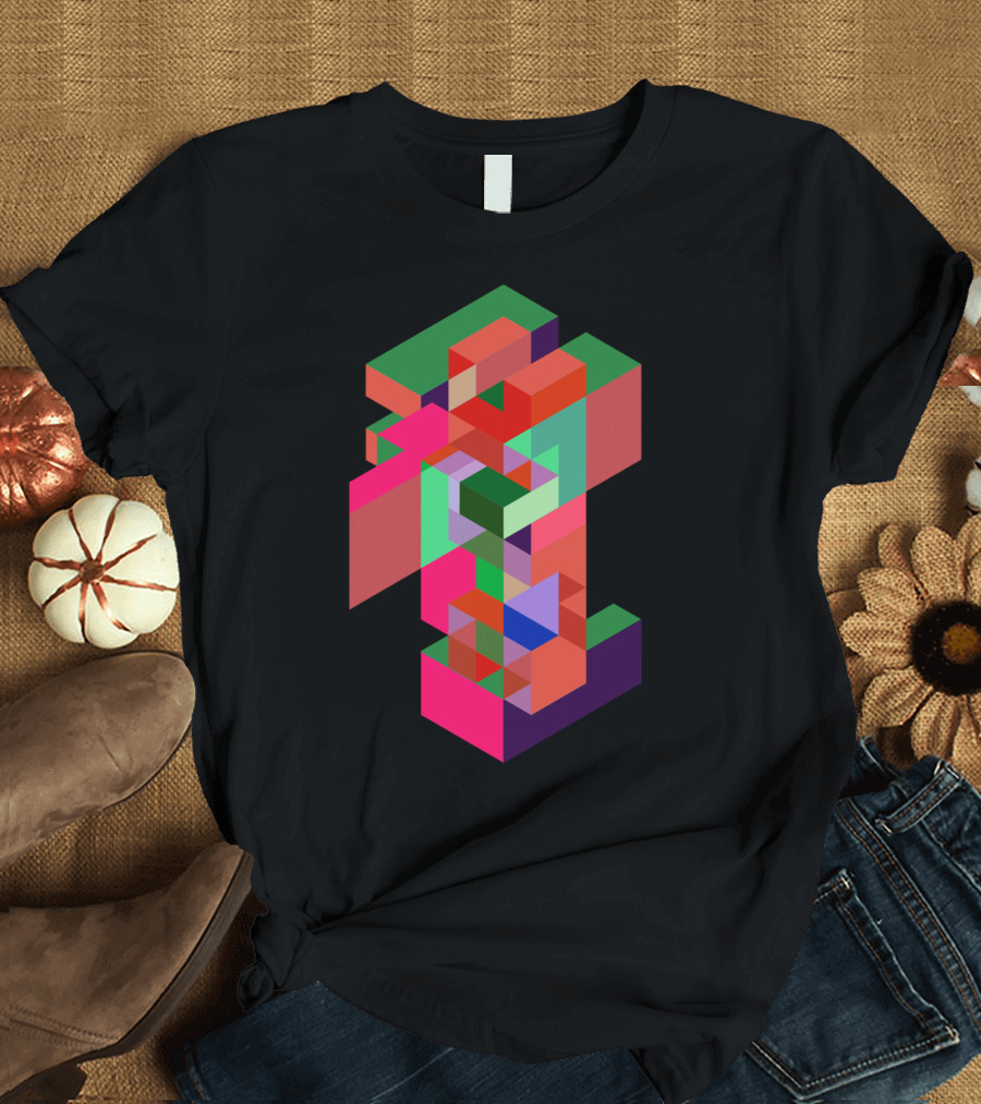 Antisocial Links Geometric Colorful Blocks T-Shirt