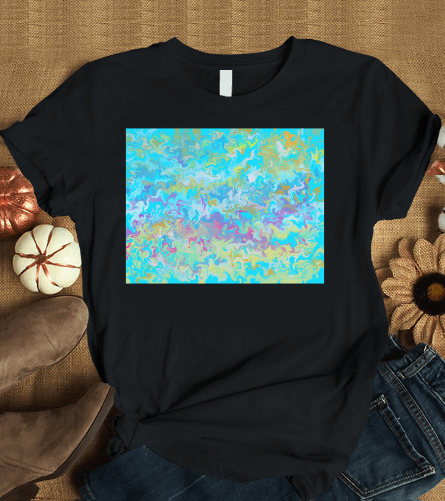 Beach Marble Abstract Multicolor Swirl T-Shirt