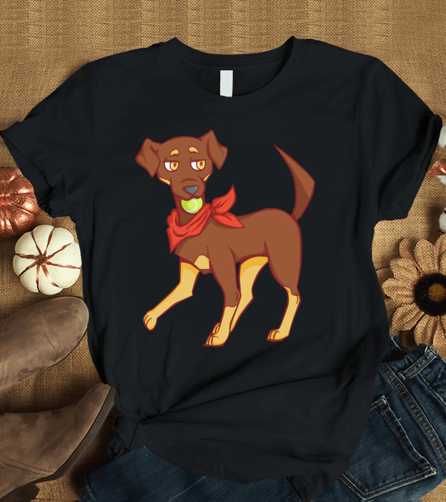 Bongo The Dog with Red Bandana and Tennis Ball T-Shirt