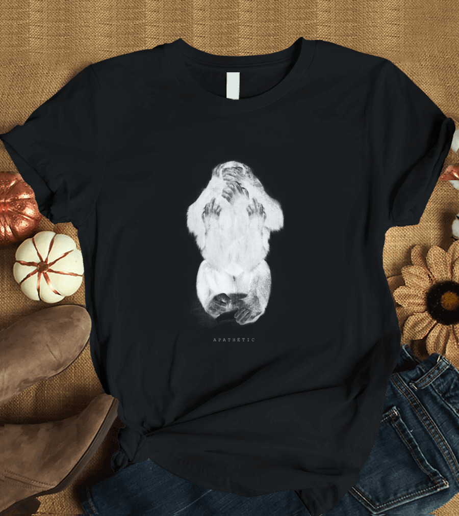 Apathetic Distorted Ghostly Ape Visage T-Shirt