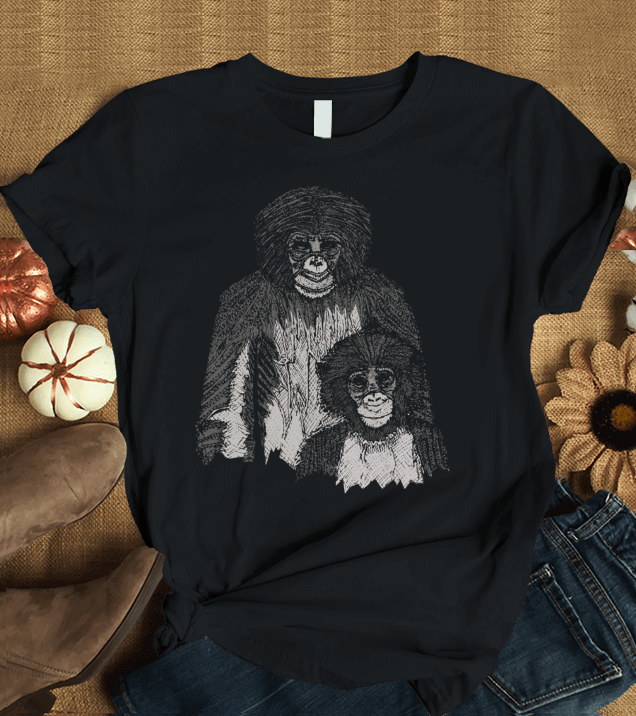 Bonobo Sketch Primate Illustration Drawing T-Shirt