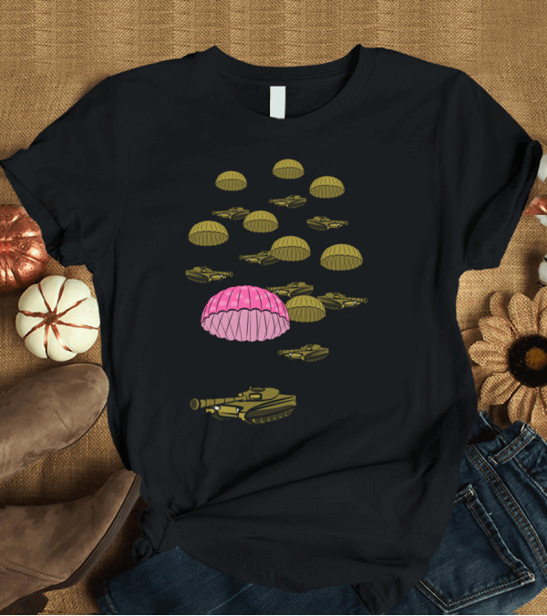 T-Shirt: Tank Parachute Formation with Pink Parachute Accent T-Shirt Tank Parachute Formation with Pink Parachute Accent T-Shirt