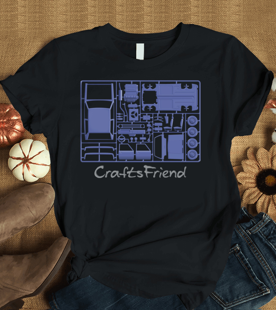 CraftsFriend Blue Model Car Kit Components T-Shirt