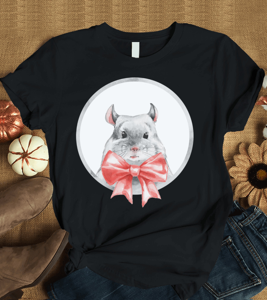 Bead Hamster with Red Bow T-Shirt