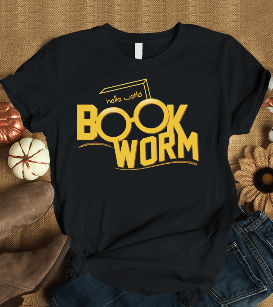 Book Worm Hello World Glasses T-Shirt