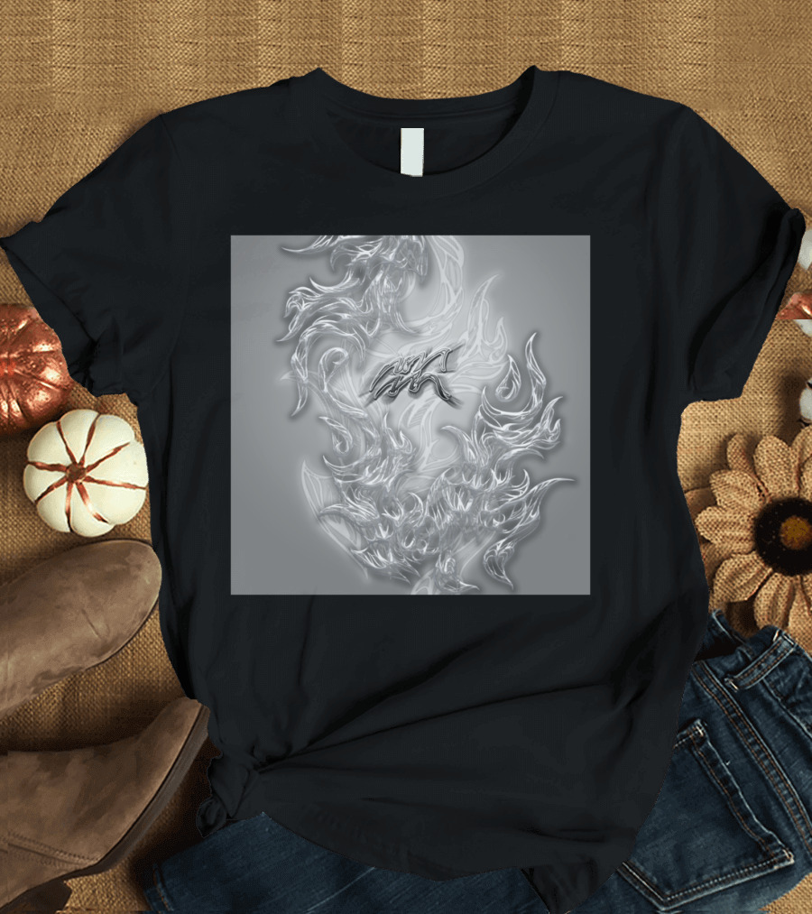 Aquarius The Water Bearer Zodiac Abstract Metallic Flame T-Shirt