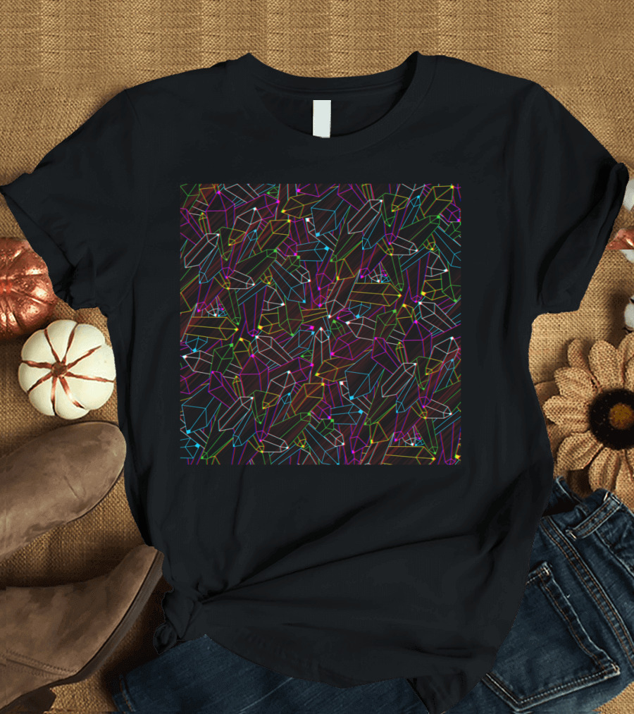 Creative Crystals Neon Geometric T-Shirt