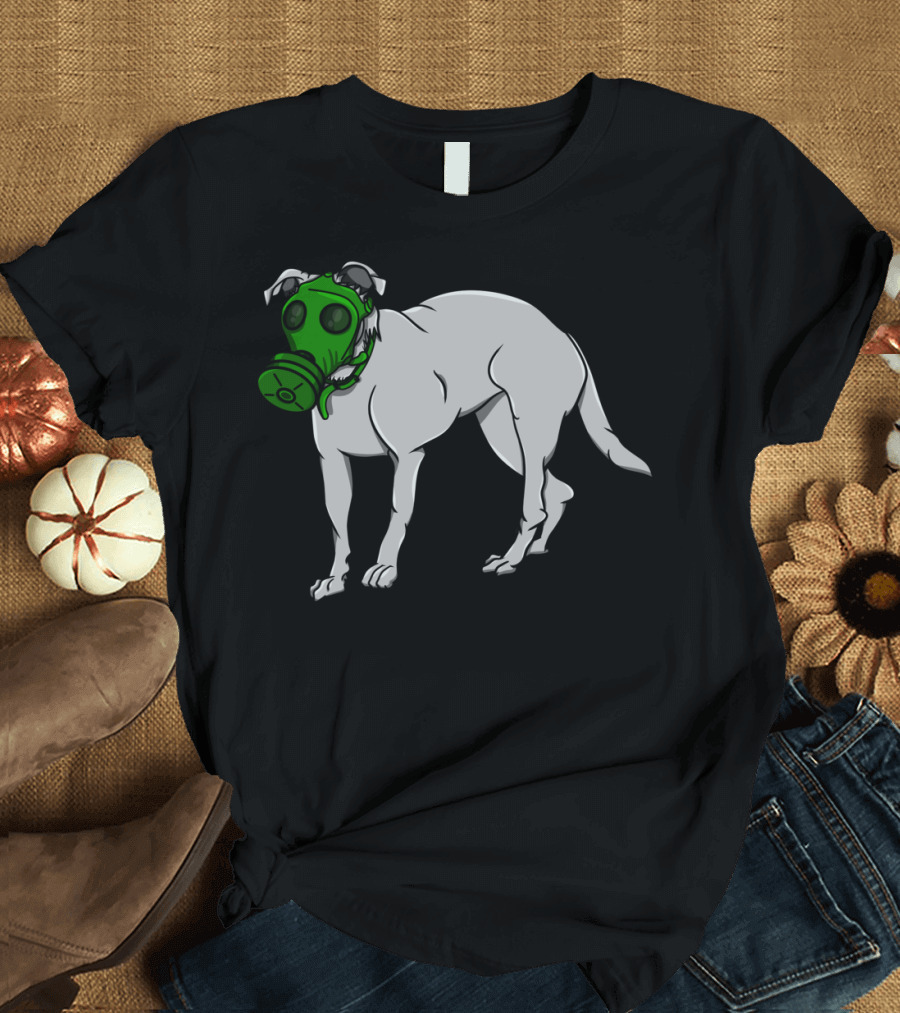Dog With Green Gas Mask T-Shirt