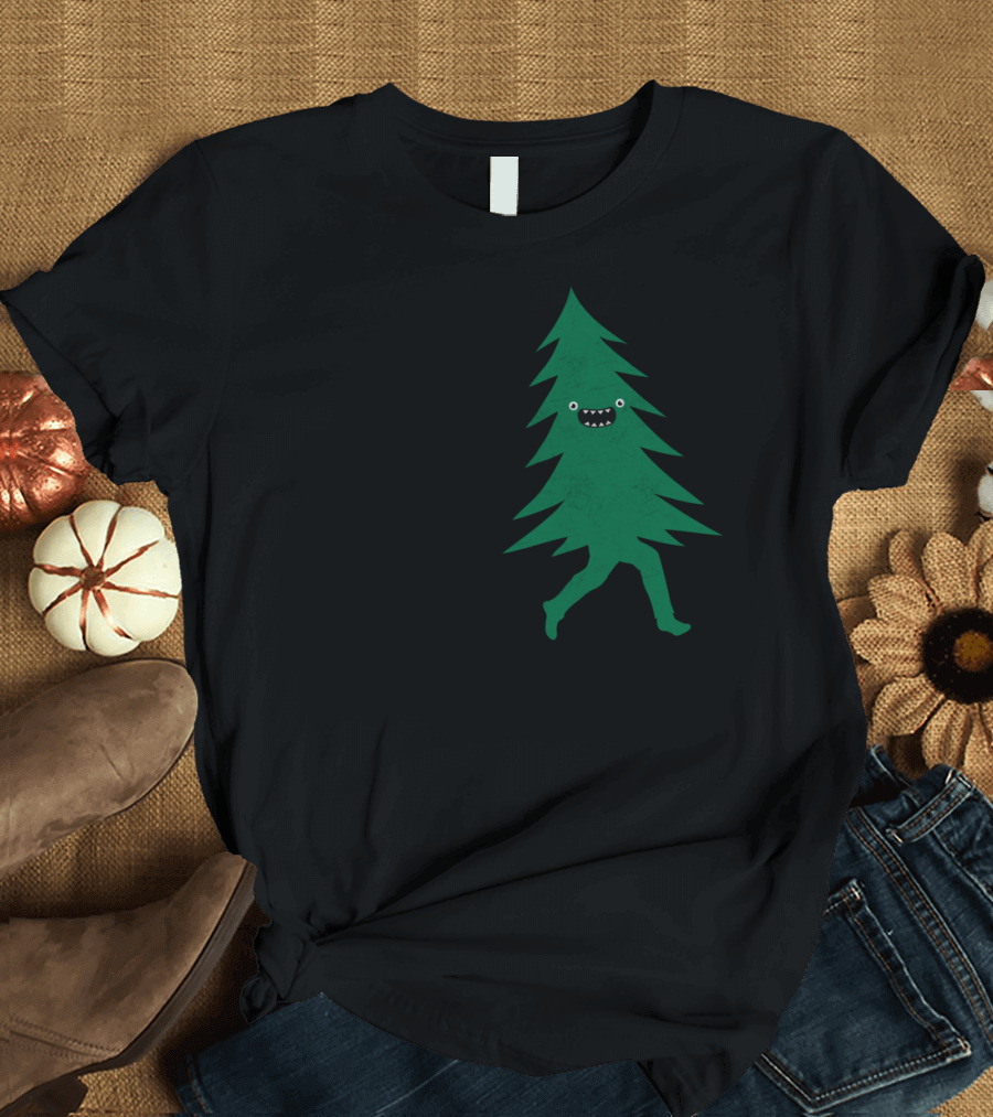 Lumberjack Chasing Happy Christmas Tree with Axe T-Shirt