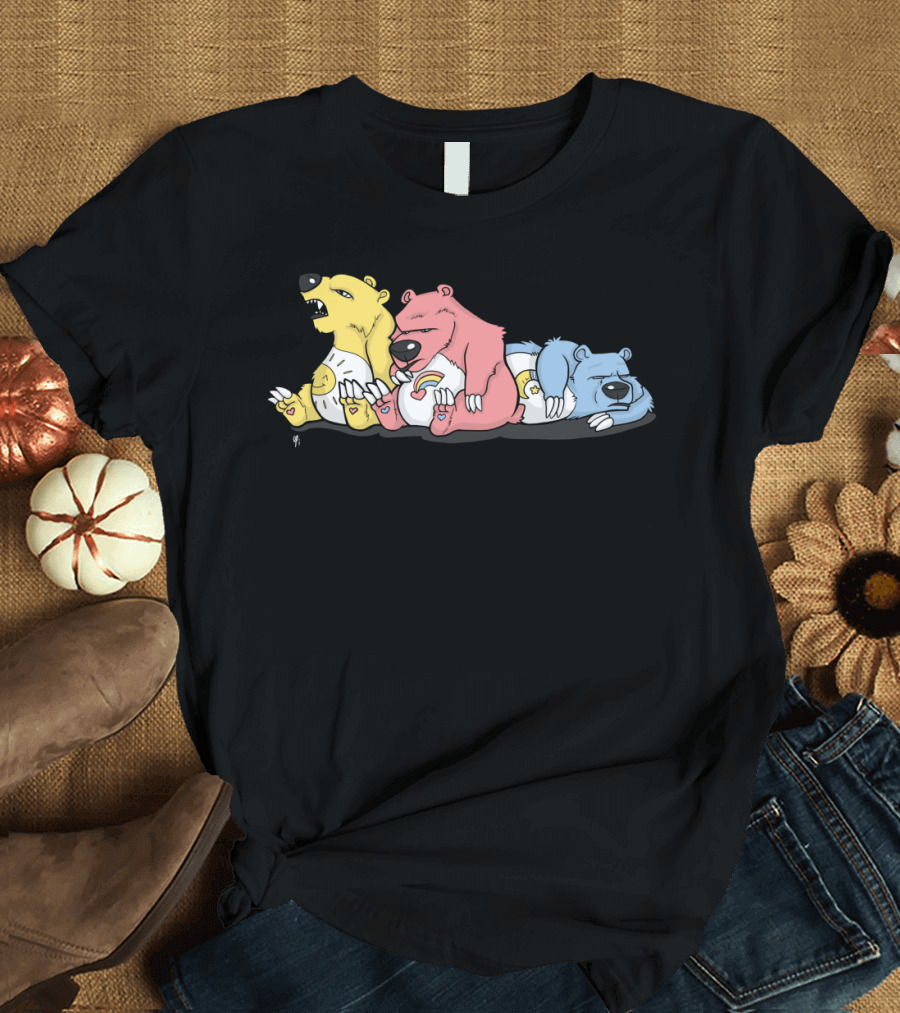 Careless Bears Lazy Pastel Trio Sleeping T-Shirt
