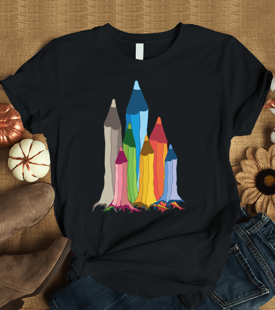 Creativity Colorful Pencil Skyline T-Shirt