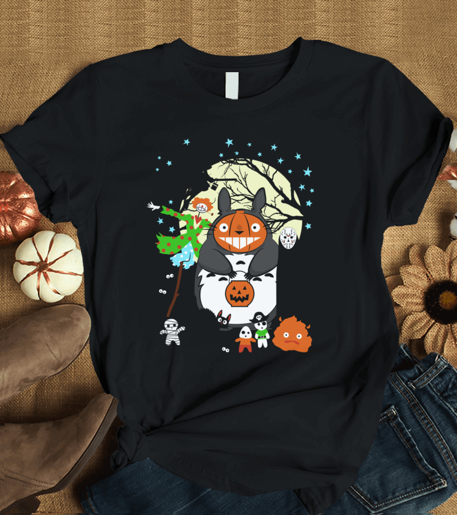 Creatures Of The Night Halloween Totoro Mashup T-Shirt