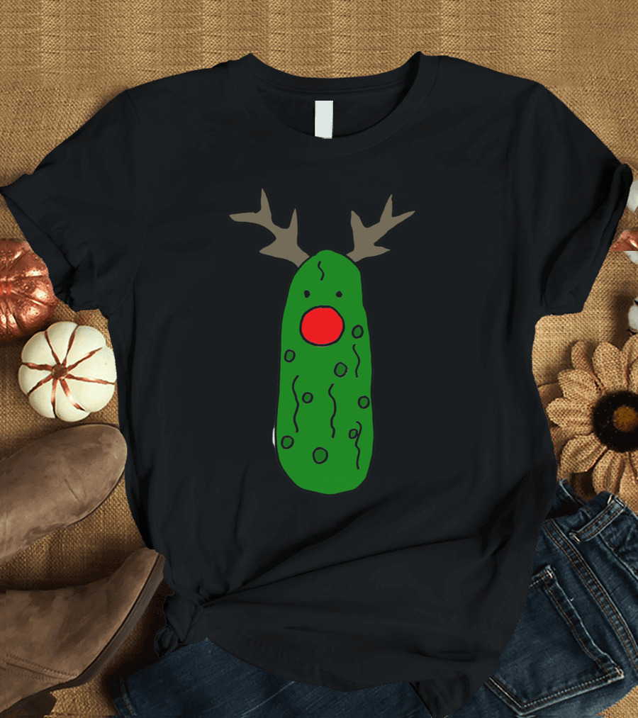 Funny Pickle Rudolph Red Nosed Reindeer T-Shirt