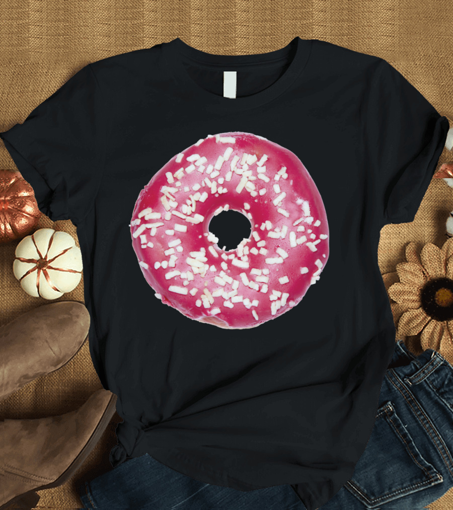 Round Pink Chocolate Sprinkle Doughnut T-Shirt
