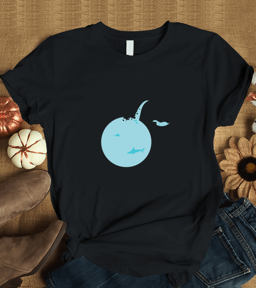 Round the World Ocean Globe with Wildlife and Sharks T-Shirt