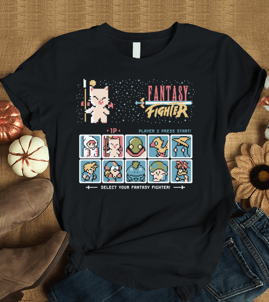 FANTASY FIGHTER SELECT YOUR FANTASY FIGHTER PLAYER 2 PRESS START 1P T-Shirt