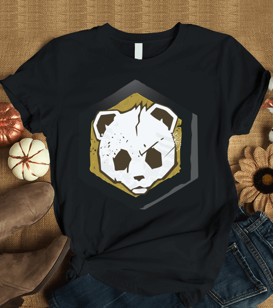 Yellow Panda Mori ZIP Zip Hexagon Panda Face T-Shirt