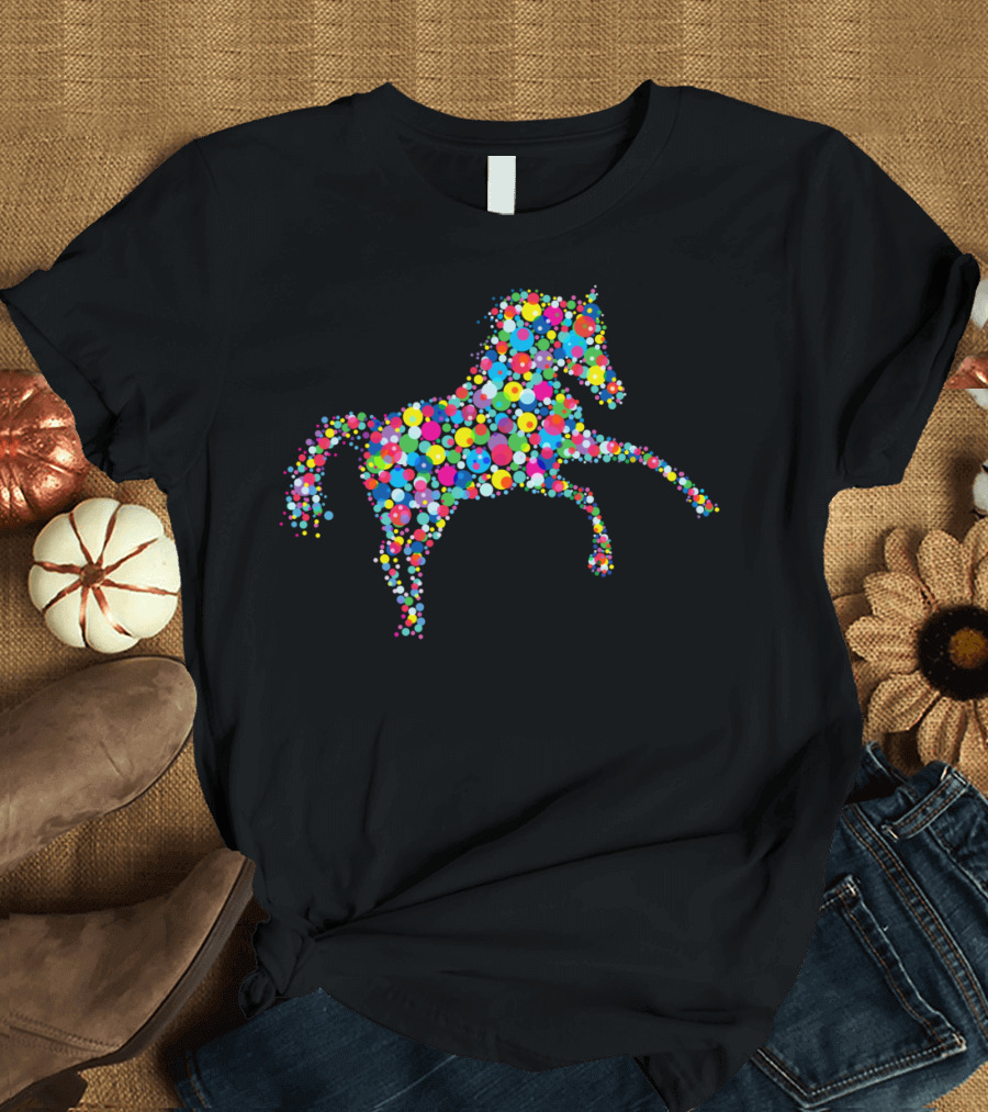 Beautifully Horse Colorful Dot T-Shirt