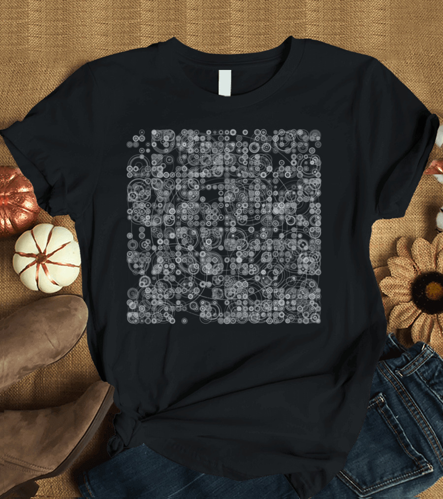 Test Quadrature Complex Patterns on Black Compu T-Shirt