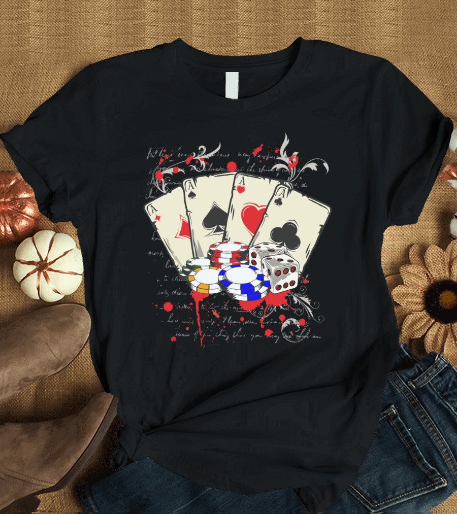 GAME CASINO POKER CARDS CHIPS DICE T-Shirt