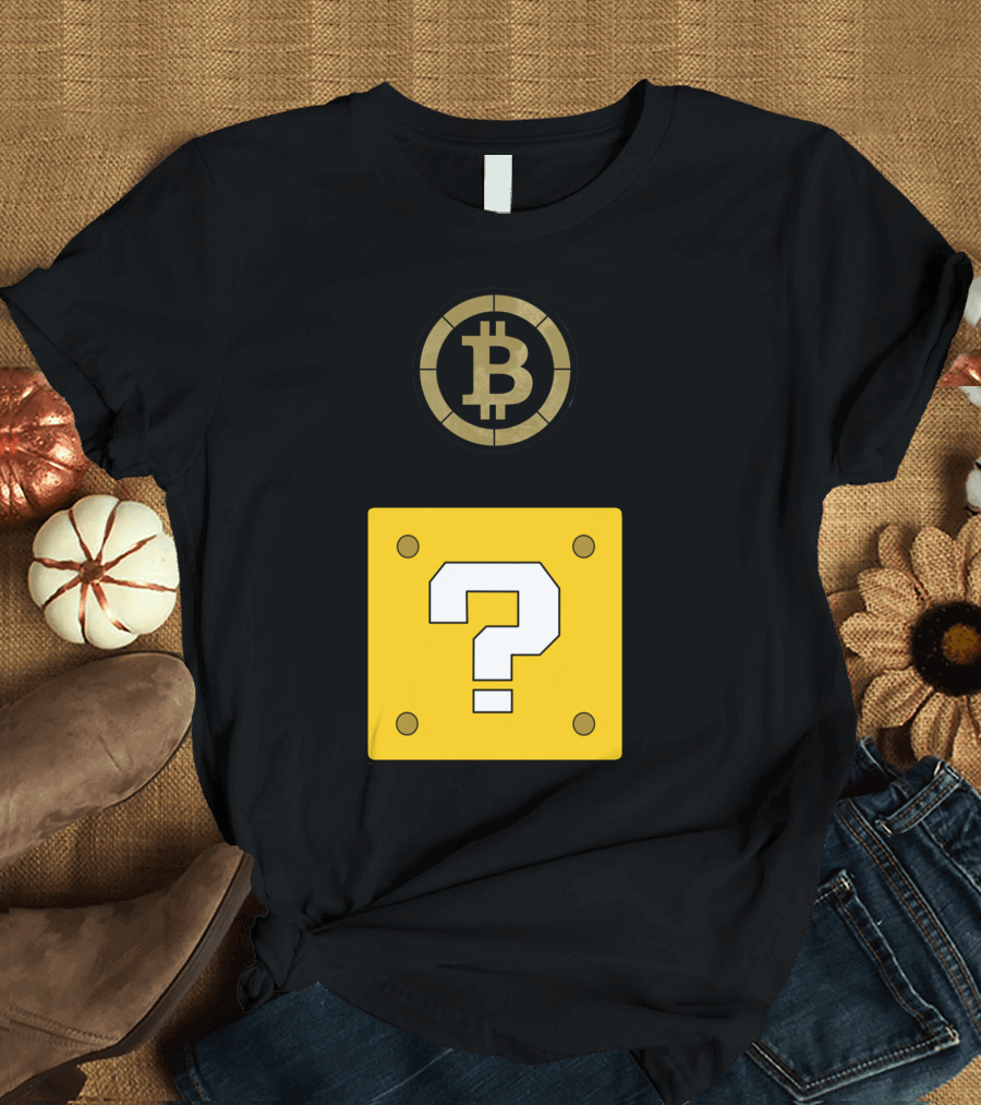 Crypto Coin Bitcoin Mario Block Question Mark T-Shirt