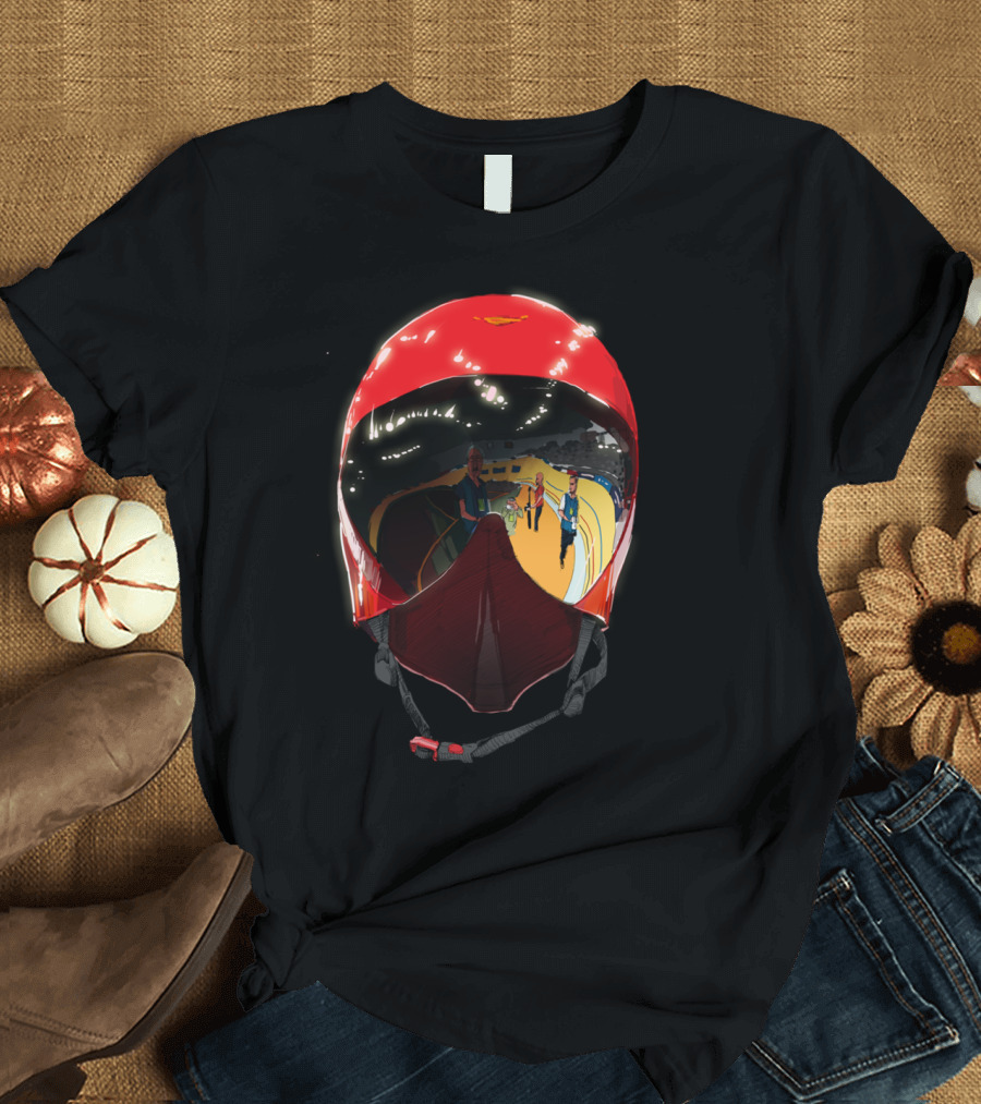 Casquette Reflective Motorcycle Helmet Racing Track Scene T-Shirt