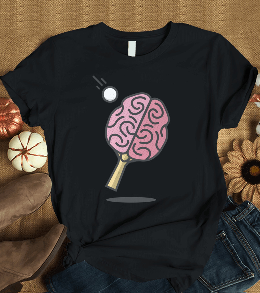 Brain Ping Pong Exercise Iconic Playful Paddle T-Shirt