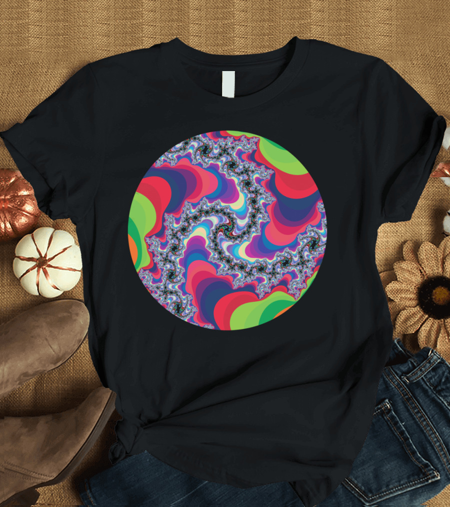 Mandelbrot Fractal Psychedelic Swirl T-Shirt