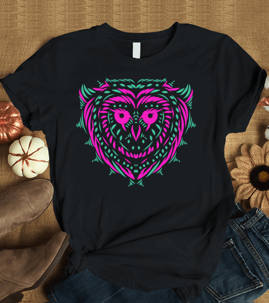Neon Tribal Owl T-Shirt